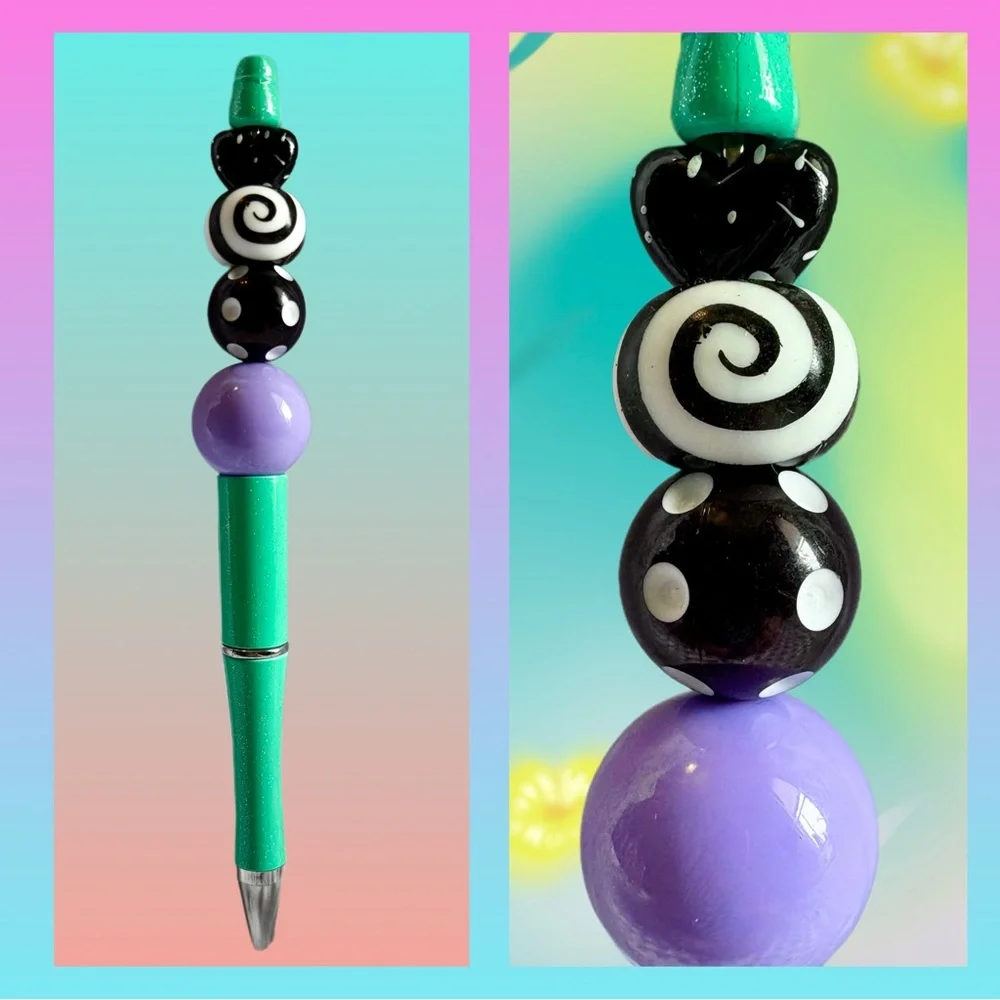 Mint Kawaii Pastel Cutie Custom Beaded Ink Pen